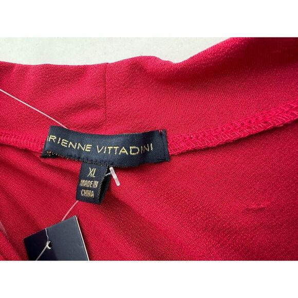Adrienne Vittadini Top Blouse Size XL Red Neck Tie Classic Career Office Dressy‌ - Picture 8 of 16